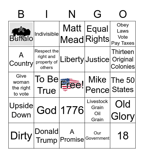Citizenship Bingo  Bingo Card