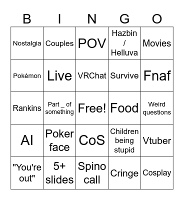 TikTok Bingo Card