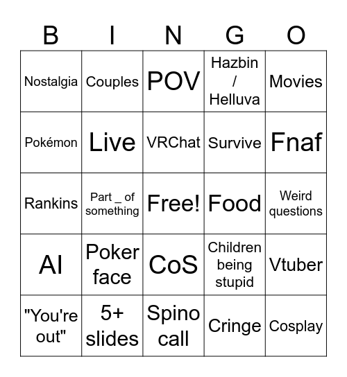 TikTok Bingo Card