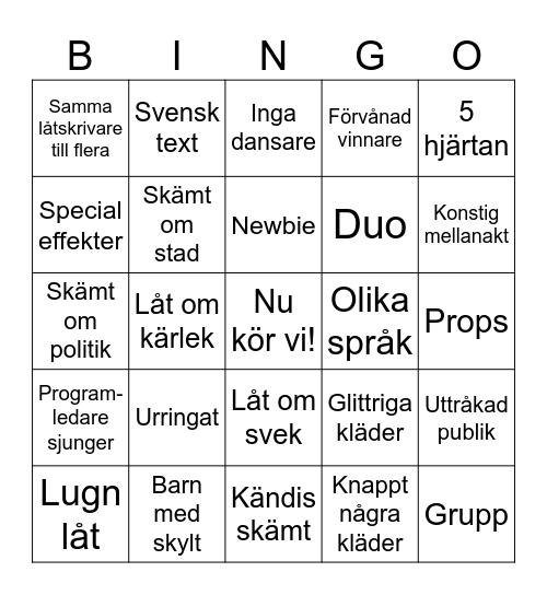 Mello bingo Card
