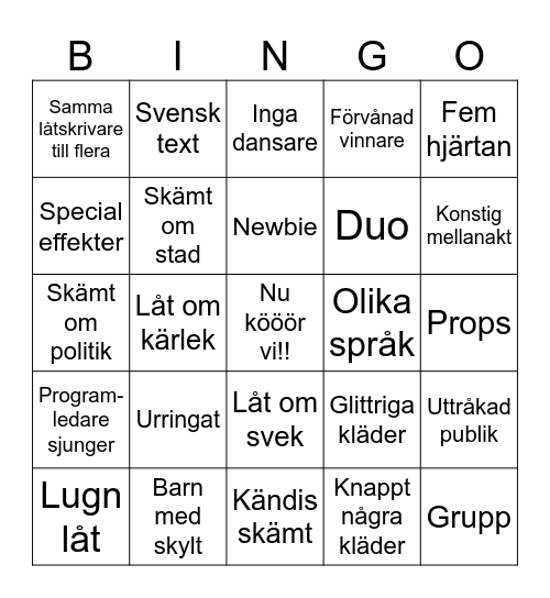 Mello Bingo Card