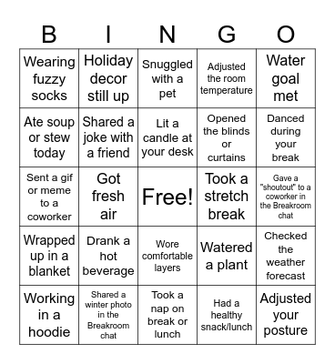 February Bingo Card