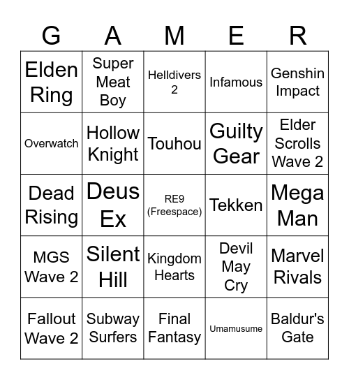 Fortnite Collabs Bingo Card