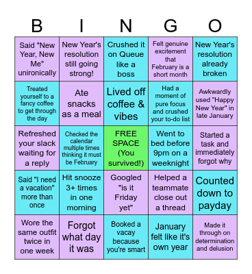 January - We Did It! Bingo Card