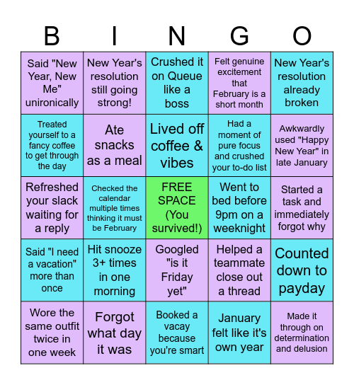January - We Did It! Bingo Card