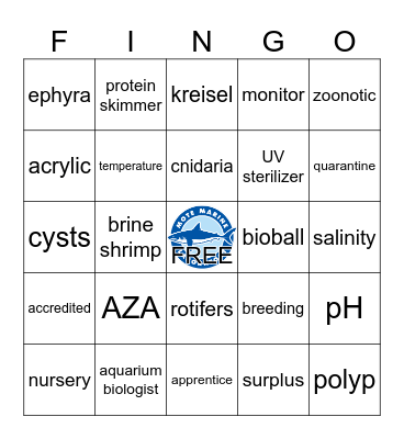 WISE: Aquarium Conservation Bingo Card