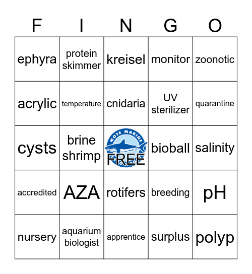 WISE: Aquarium Conservation Bingo Card