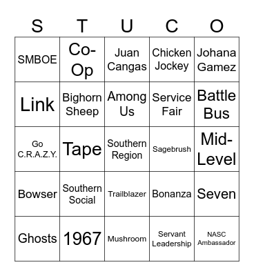 NASC LEVEL UP BINGO Card
