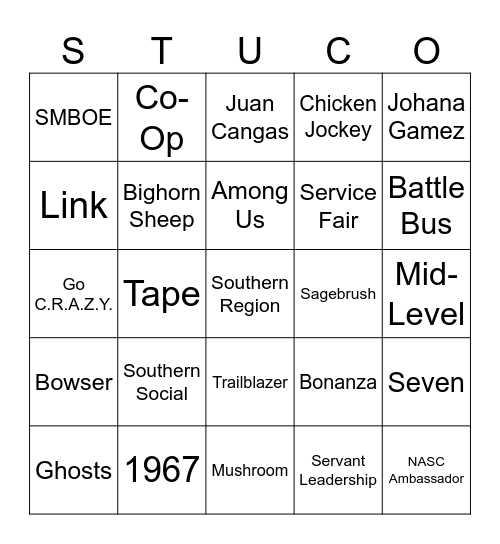 NASC LEVEL UP BINGO Card