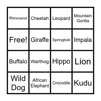 Trophy Hunting!!! Bingo Card