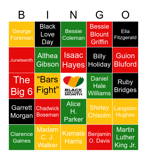 Black History Bingo Card