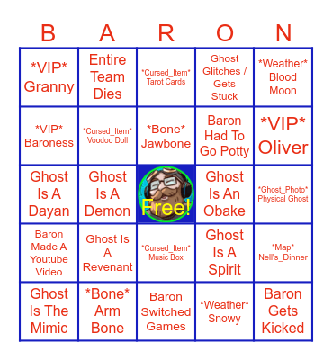 Th3BeardedBaron's Bingo Cards Version-X Bingo Card
