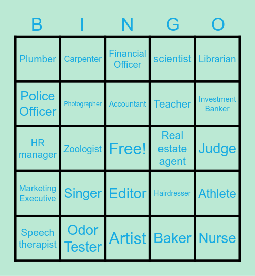 Career Bingo Card