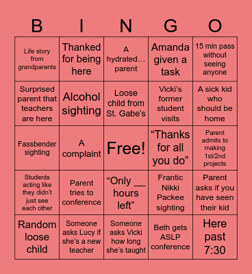 Open House 2026 Bingo Card