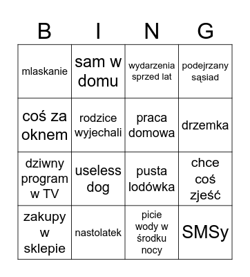 Horrorowate gierki Bingo Card