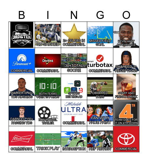 SUPER BOWL LX Bingo Card