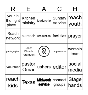 Team Night Bingo Card