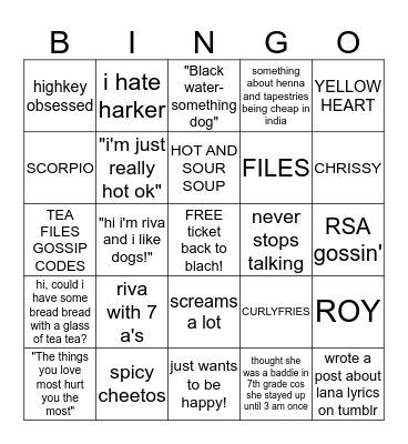 Riva Bingo Card