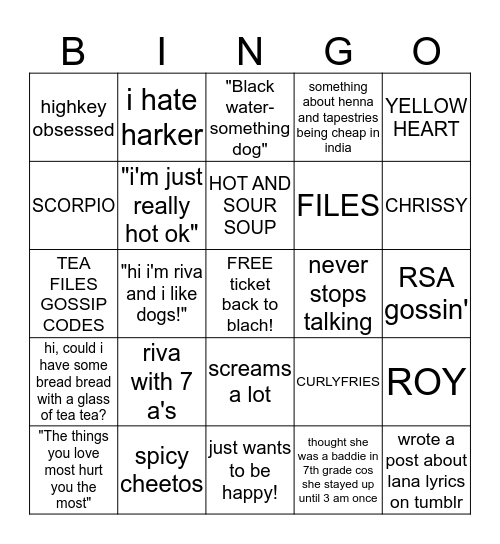 Riva Bingo Card