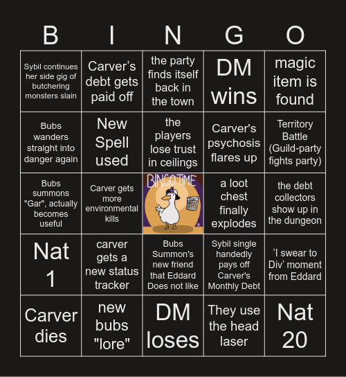 The Devil's Due S2 E2 | Crystal Caverns Bingo Card