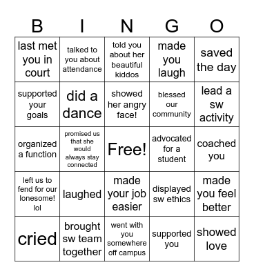 Tell us of a time when Summer... Bingo Card