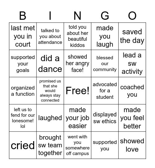 Tell us of a time when Summer... Bingo Card