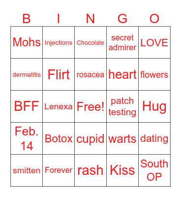 BVD V-Day BINGO Card
