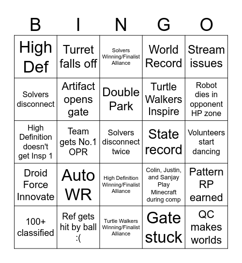 WACMP 2026 Bingo Card Bingo Card