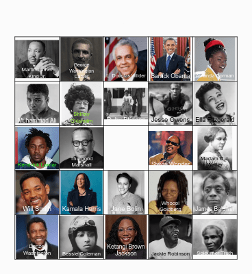 Black History Month Bingo Card