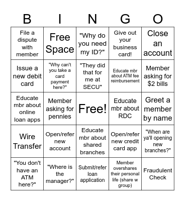 Friday Bingo! Bingo Card