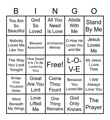 VALENTINE BINGO Card