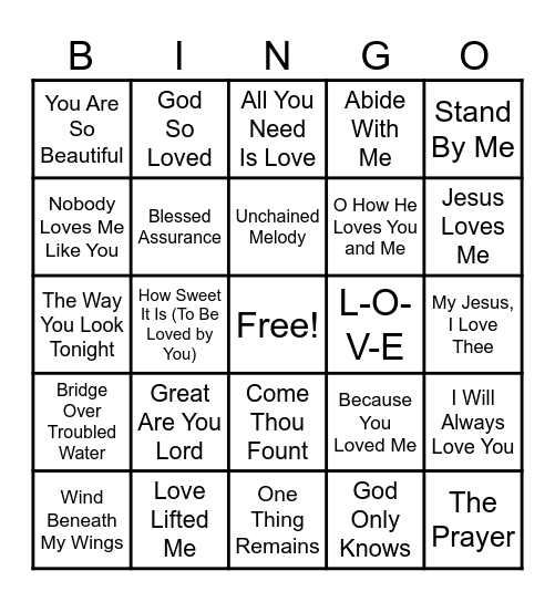 VALENTINE BINGO Card