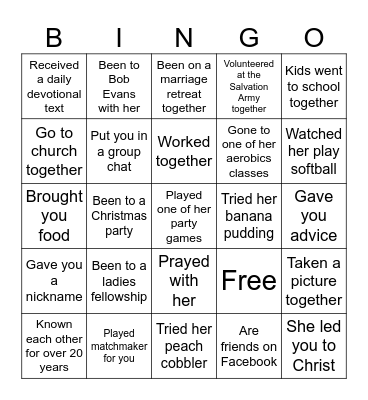 Val's Retirement Celebration Bingo Card