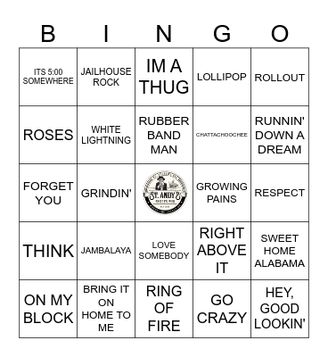 SONGS OF THE SOUTH Bingo Card