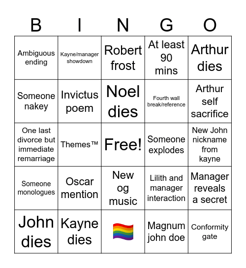 MALEVOLENT FINALE Bingo Card