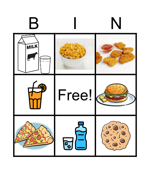 BINGO DE COMIDA Bingo Card