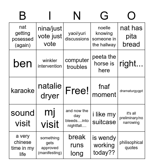 week 6 bigno Bingo Card