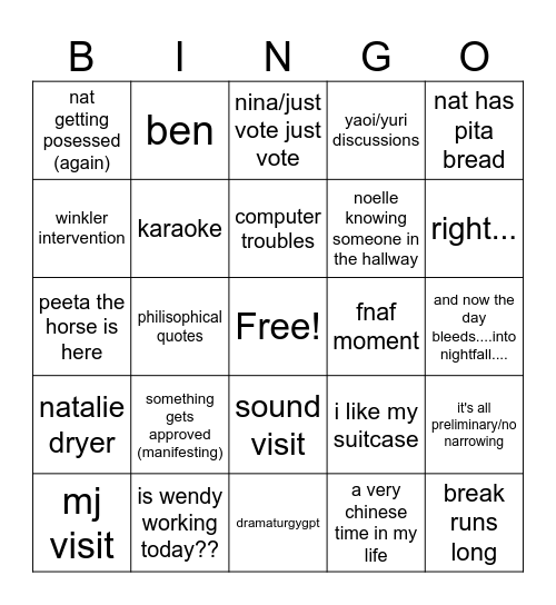 week 6 bigno Bingo Card