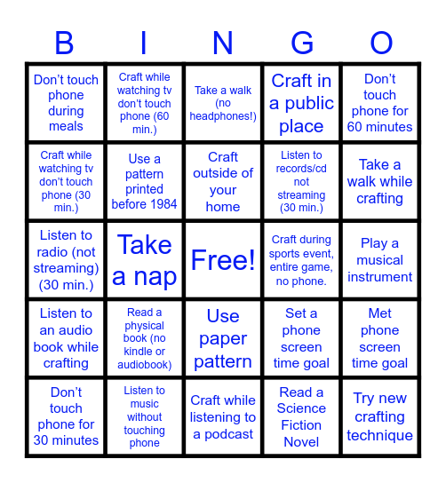 Knit Against the Machine Bingo Card