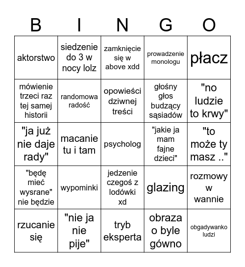 mama po alko bingo Card