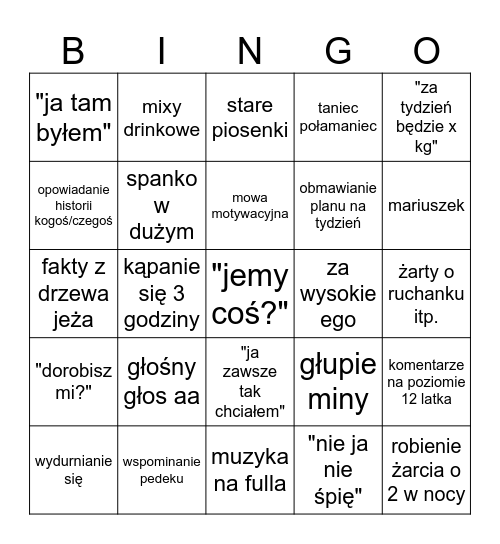 tata po alko bingo Card