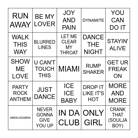IT'S PARTY TIME Bingo Card