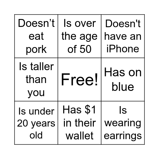Baby Bingo Card