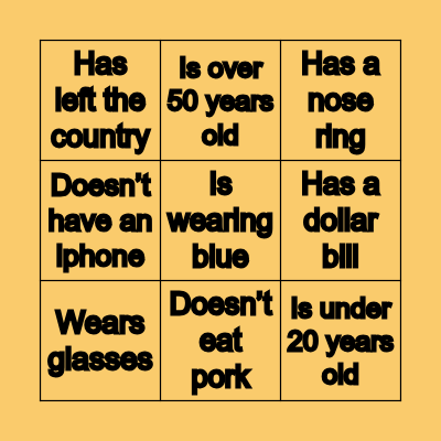 Baby Bingo Card