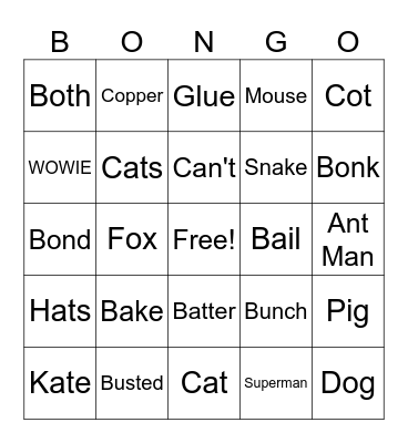 Here's a Bongo Bingo Card