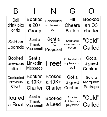 SALES BINGO Card