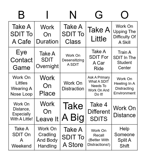 MSDC Secondary Bingo Boards Bingo Card