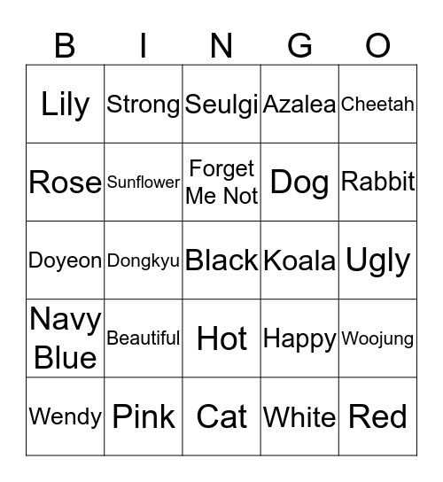 KJUNG's Bingo Card