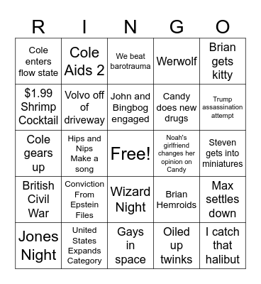 Untitled Ringo Bingo Card