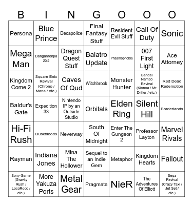 2026 Direct Bingo Card